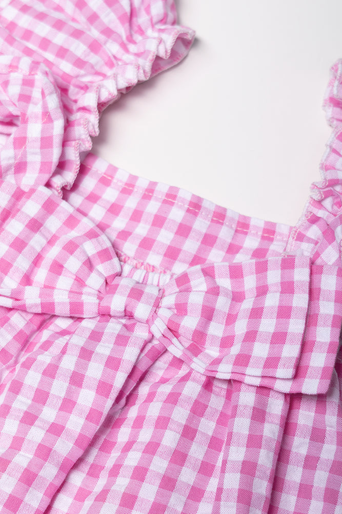 Gingham Dress Pink (2)