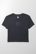 Rib Short Sleeve T-Shirt Black