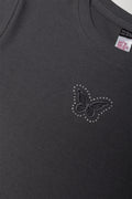 Rib Short Sleeve T-Shirt Black (1)