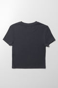 Rib Short Sleeve T-Shirt Black (2)