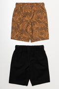 2 Pack Woven Shorts Brown And Black (2)