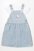Denim Babydoll Pinafore Set Blue