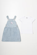 Denim Babydoll Pinafore Set Blue (2)