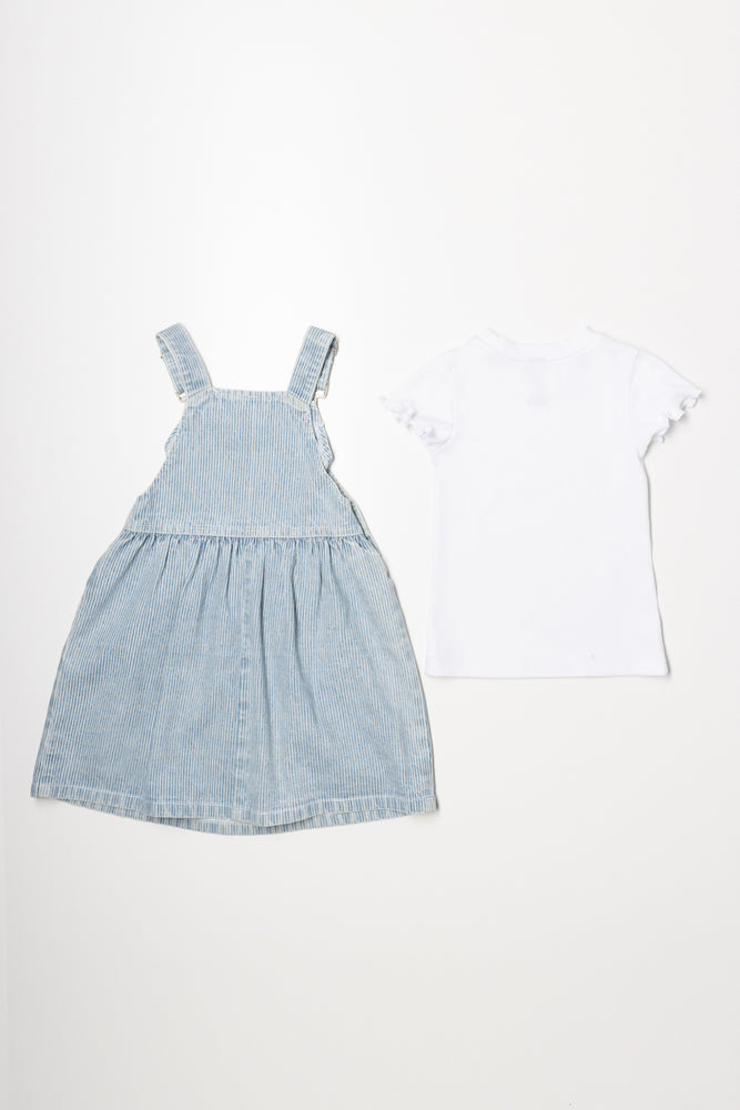 Denim Babydoll Pinafore Set Blue (3)