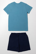 Skater Short Sleeve Pyjama Set Blue (3)