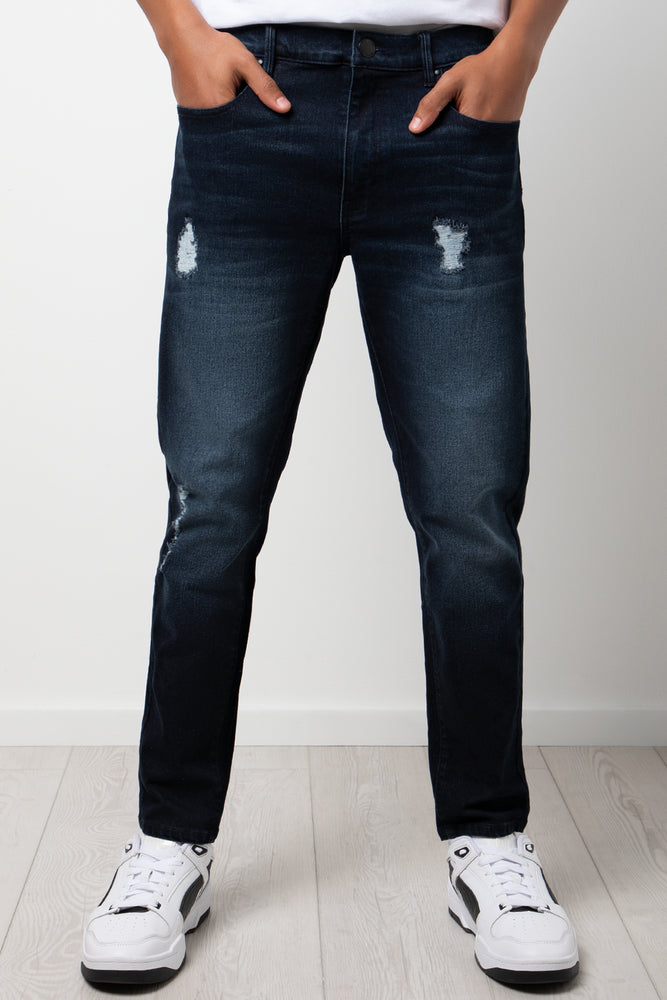 Ripped Skinny Denim Jeans Blue (1)