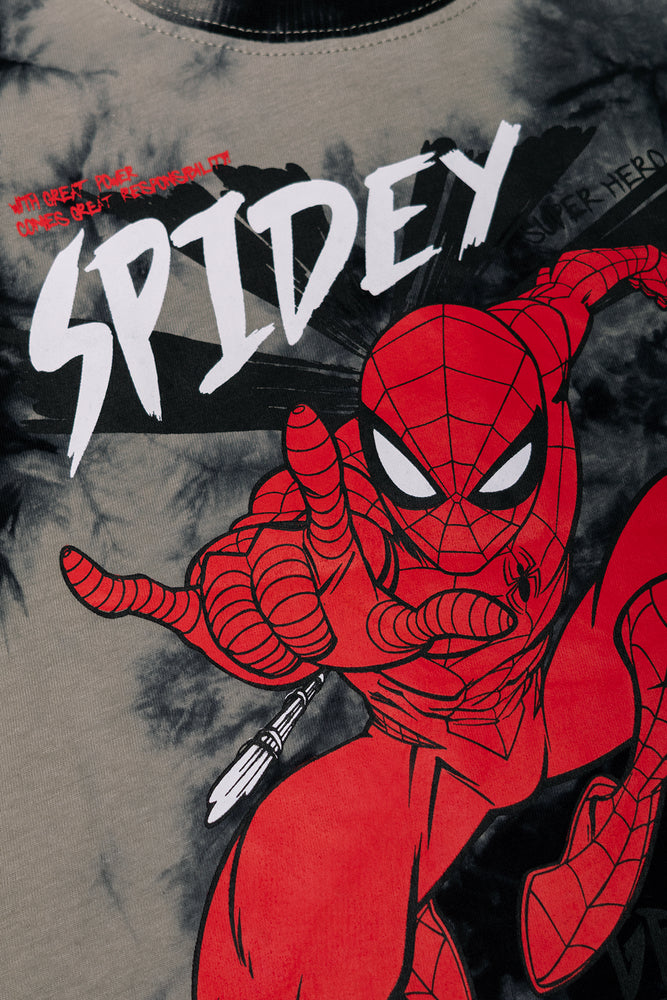 Spider-Man Tie Dye T-Shirt Grey (1)