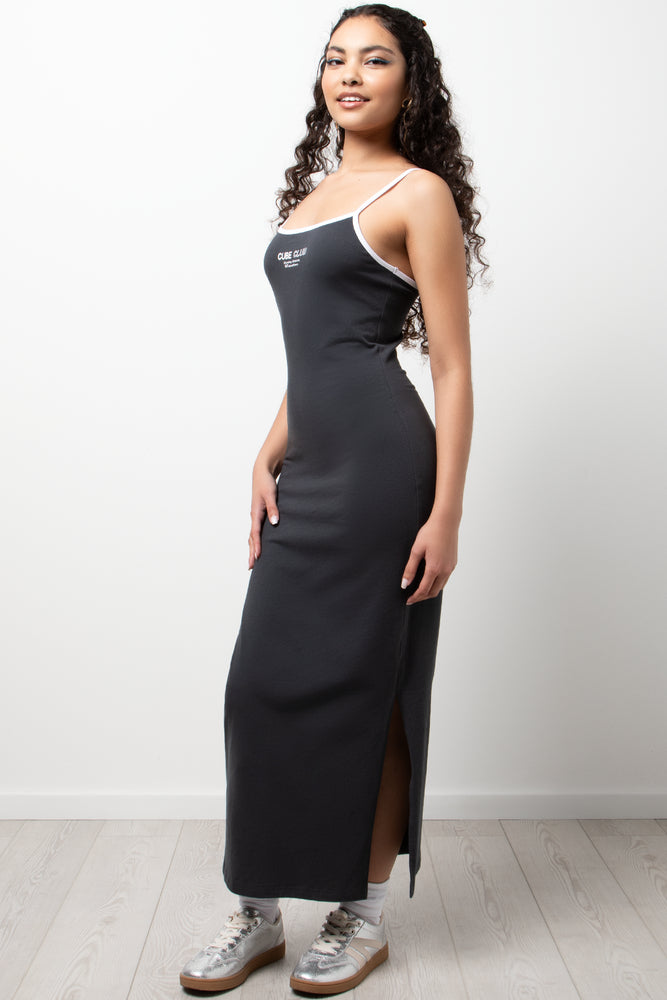 Strappy Bodycon Dress Dark Grey