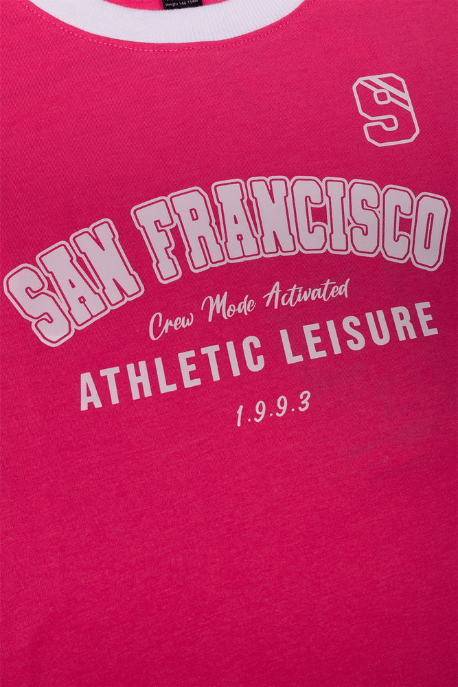 Short Sleeve Boxy T-Shirt Pink