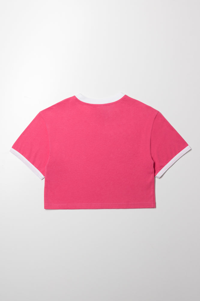 Short Sleeve Boxy T-Shirt Pink (2)
