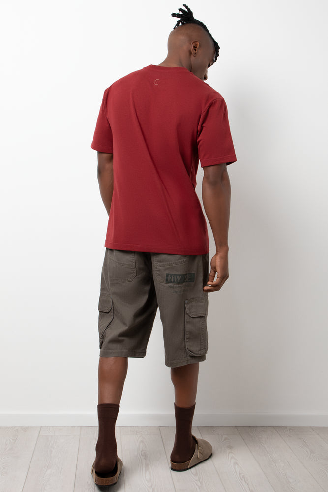 Relaxed Regular Fit Short Sleeve T-Shirt Burgundy (2)