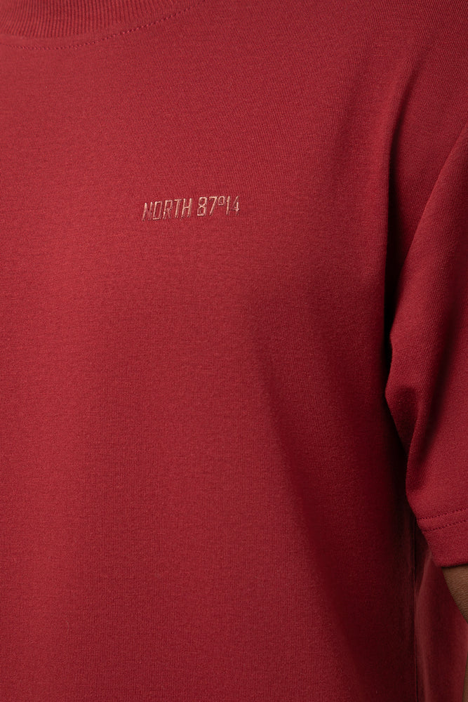 Relaxed Regular Fit Short Sleeve T-Shirt Burgundy (3)