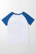 Minnie Mouse Rib Short Sleeve T-Shirt White And Blue (2)