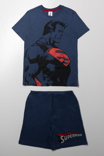 Superman Short Sleeve Pyjamas Blue