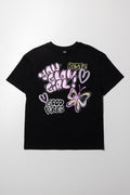 Graffitti Oversized Short Sleeve T-Shirt Black