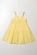 Textured Tiered Dress Yellow (2)