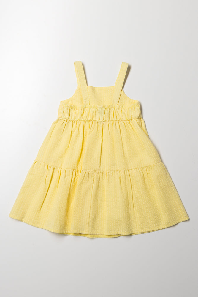 Textured Tiered Dress Yellow (2)