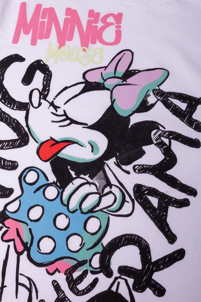 Minnie Mouse Oversized Short Sleeve T-Shirt White