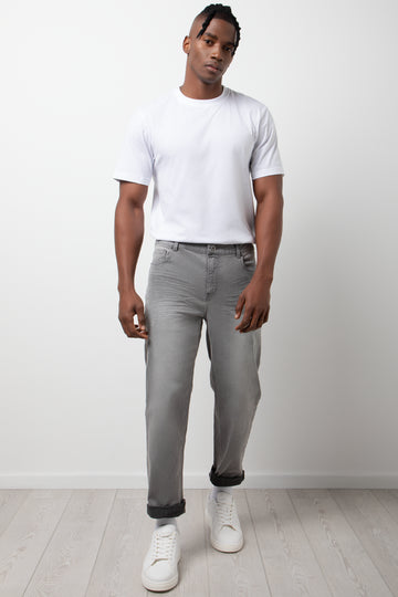Straight Leg Denim Jeans Grey