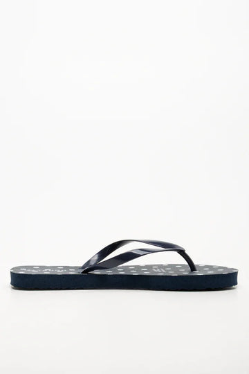 Polka Dot Flip Flops Navy