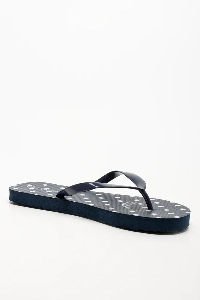 Polka Dot Flip Flops Navy (1)