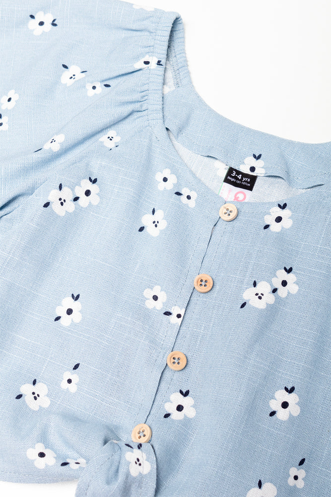 Front Tie Top Blue