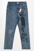 Marble Wash Skinny Denim Avengers Dark Blue