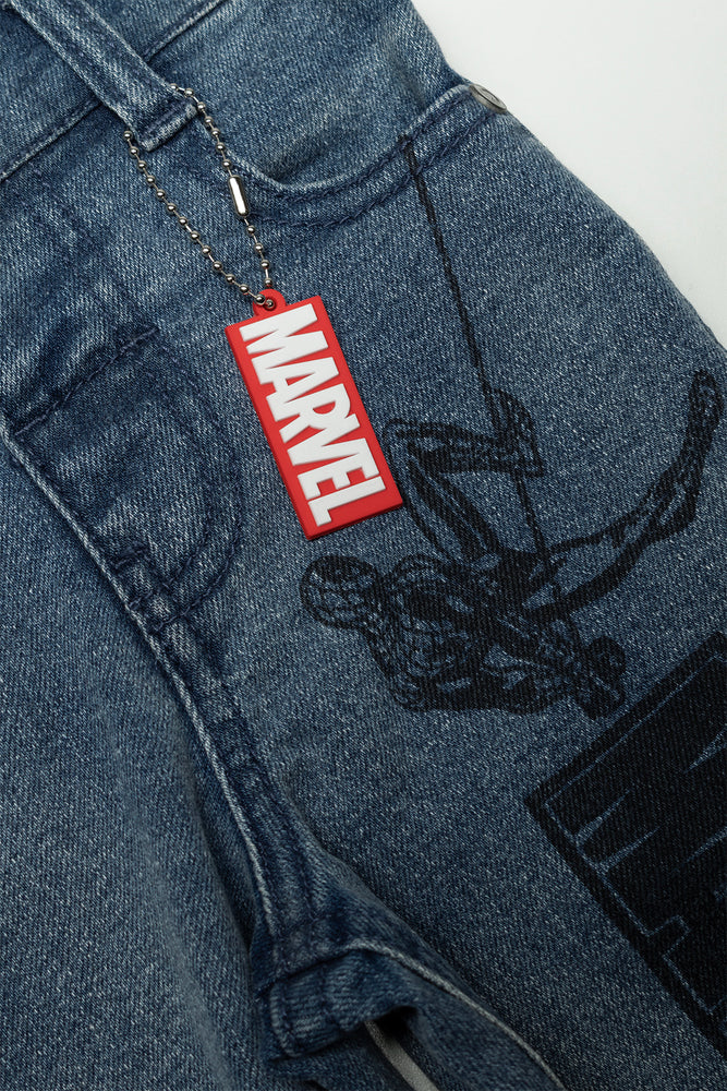 Marble Wash Skinny Denim Avengers Dark Blue (1)