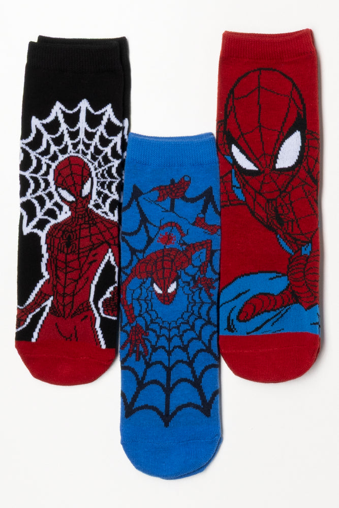 Spider-Man 3 Pack Socks Black, Blue And Red