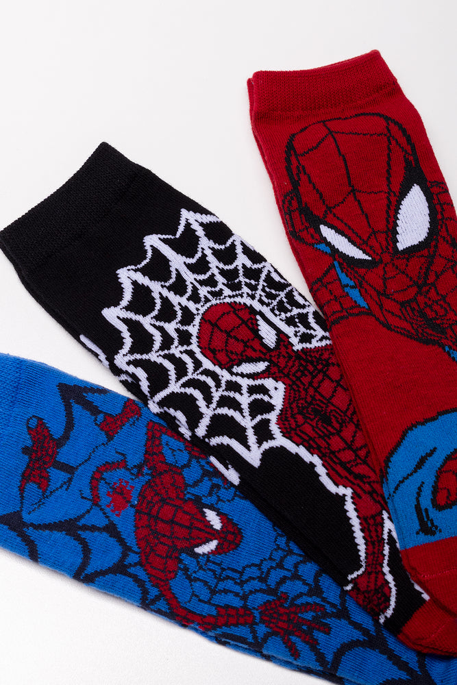 Spider-Man 3 Pack Socks Black, Blue And Red