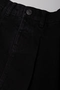 Pleated Denim Skirt Black (1)