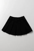 Pleated Denim Skirt Black (2)