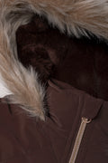 Hooded Puffer Jacket Brown (1)