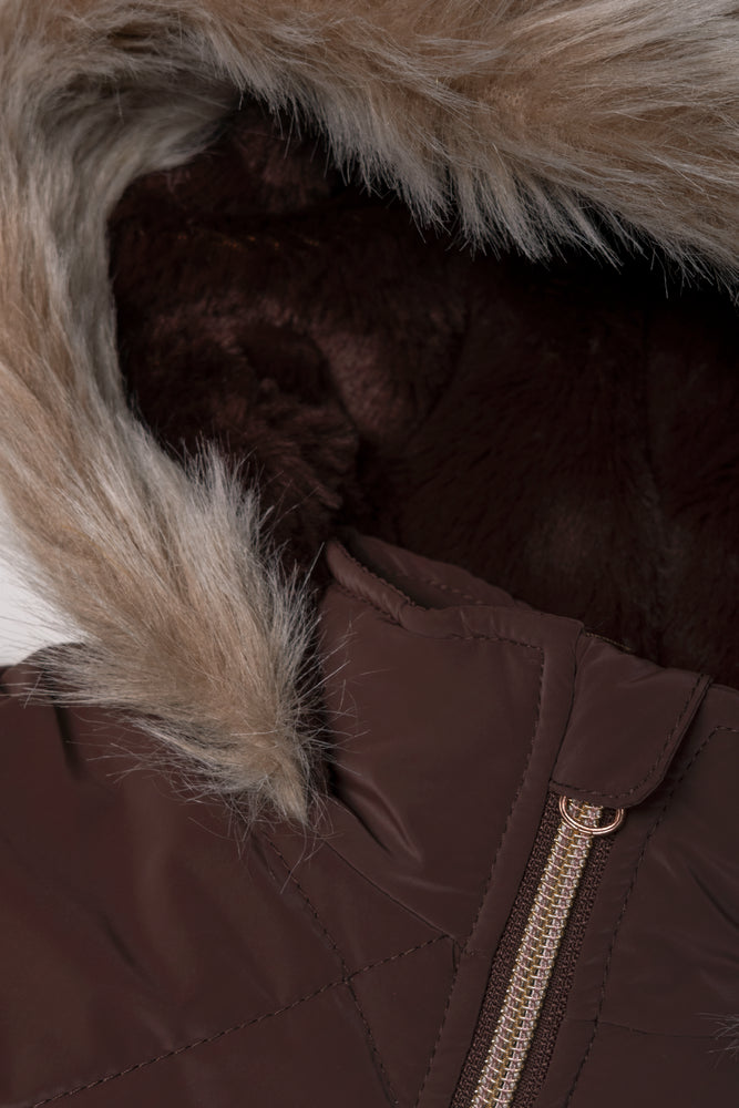 Hooded Puffer Jacket Brown (1)