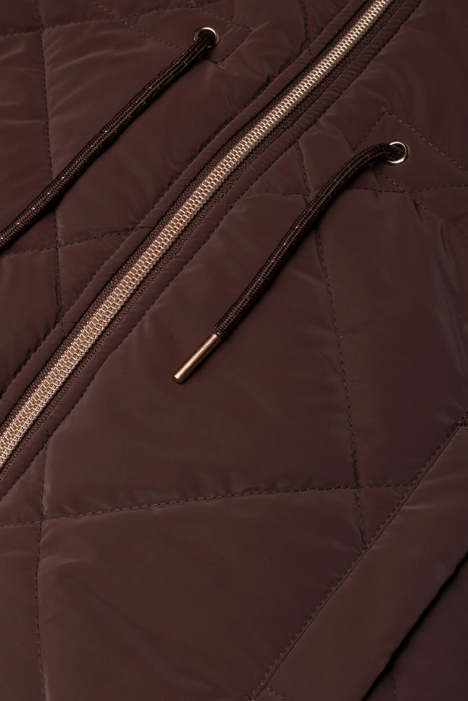 Hooded Puffer Jacket Brown (2)