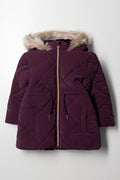 Hooded Puffer Jacket Burgundy