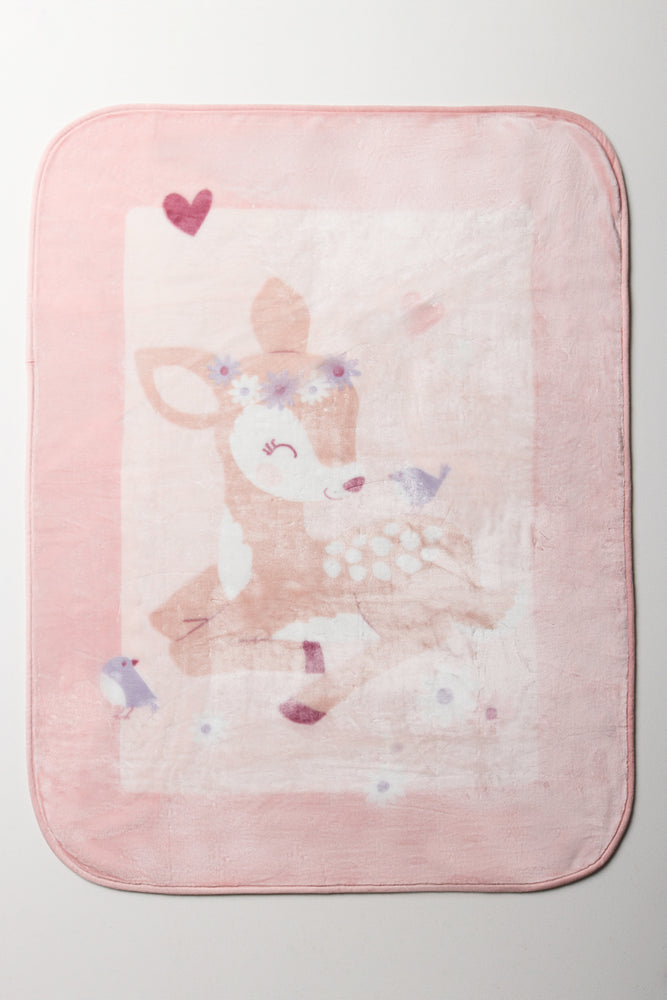 Deer Mink Blanket Pink (2)