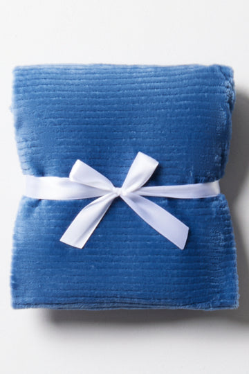 Rib Waffle Blanket Blue