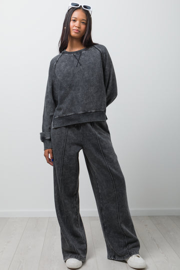 Wide Leg Trackpants Dark Grey