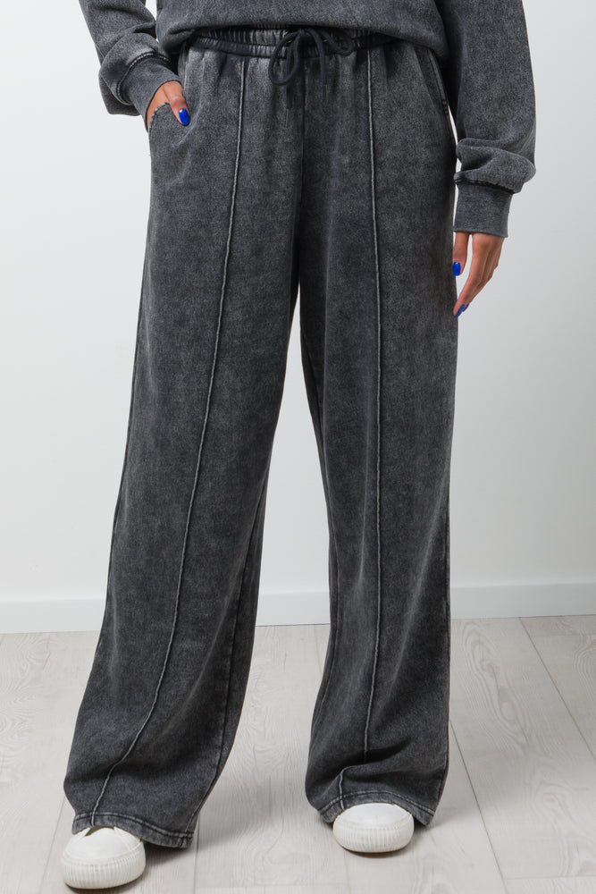 Wide Leg Trackpants Dark Grey (1)