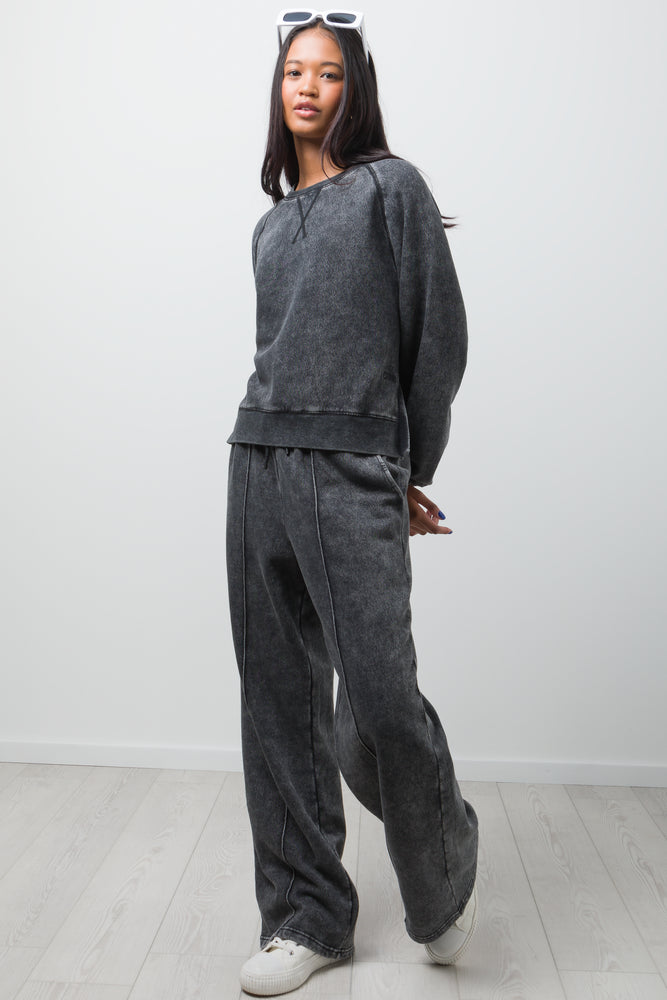 Wide Leg Trackpants Dark Grey (2)