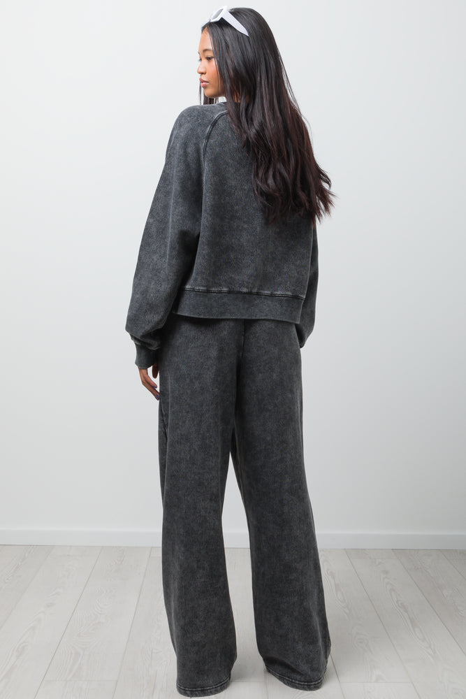 Wide Leg Trackpants Dark Grey (3)