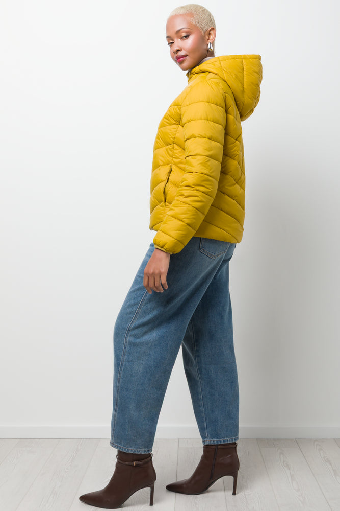 Hooded Puffer Jacket Yellow