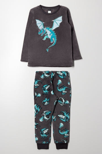 Dragon Long Sleeve Pyjamas Dark Grey