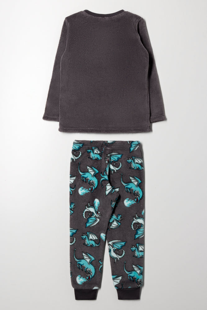 Dragon Long Sleeve Pyjamas Dark Grey (3)