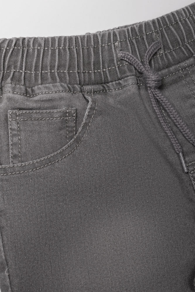 Denim Pull On Shorts Grey (1)