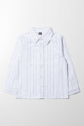 Long Sleeve Stripe Shirt White And Blue