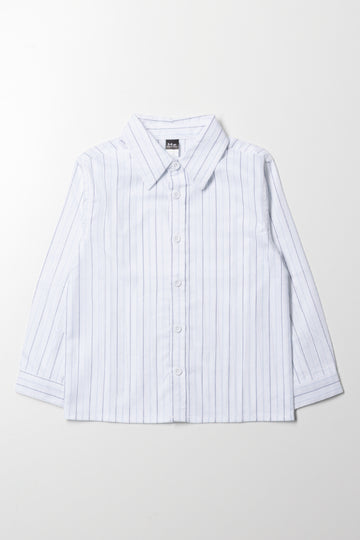 Long Sleeve Stripe Shirt White And Blue