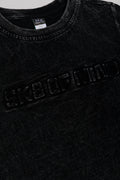 Short Sleeve Denim Wash T-Shirt Black (1)
