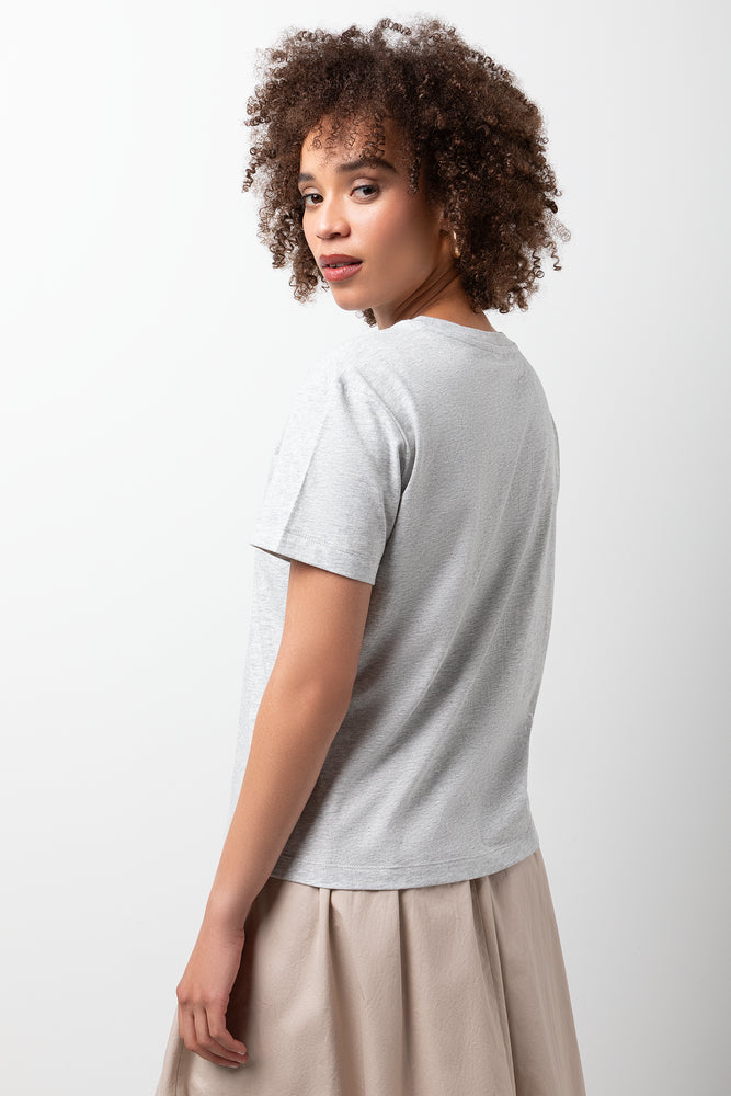 Short Sleeve Crew Neck T-Shirt Light Grey (2)